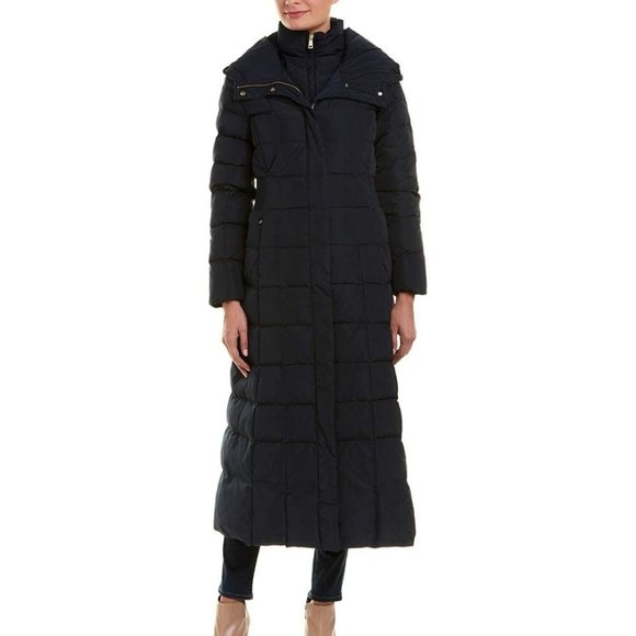 Cole Haan | Jackets & Coats | Nwot Cole Haan Womens Taffeta Quilted Long Down Coat Blue Size M dakine ski bag
